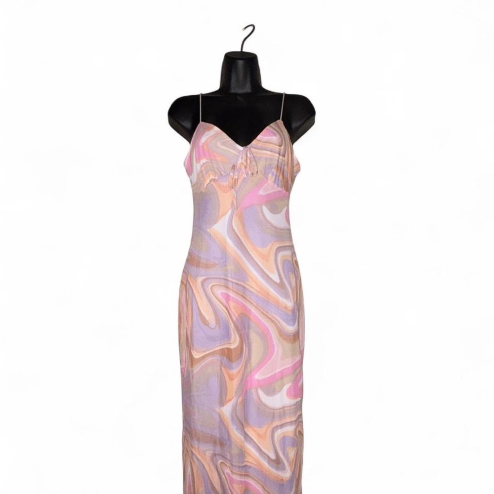 Discovery Pink and Purple Swirl Maxi Dress